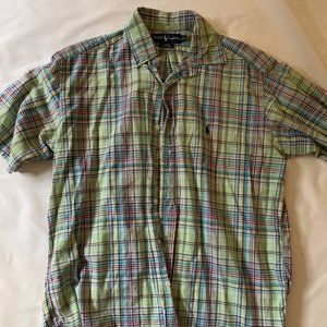 MEN'S RALPH LAUREN STRIPED BUTTON DOWN T-SHIRT